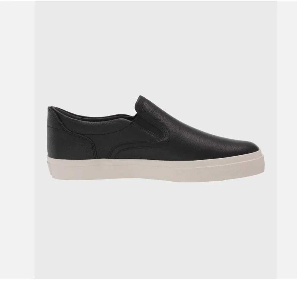 NEW NIB Vince Men’s Fairfax Black Leather Slip On Shoes Leather US 9 - Picture 5 of 12